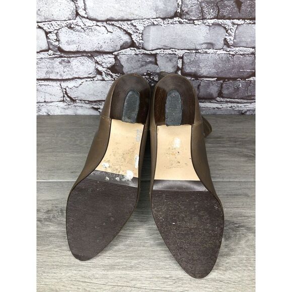 Frye Vintage Taupe Leather Woven Weaves Heel Western Boots Women Sz 35.5EU/5M US - Picture 9 of 16